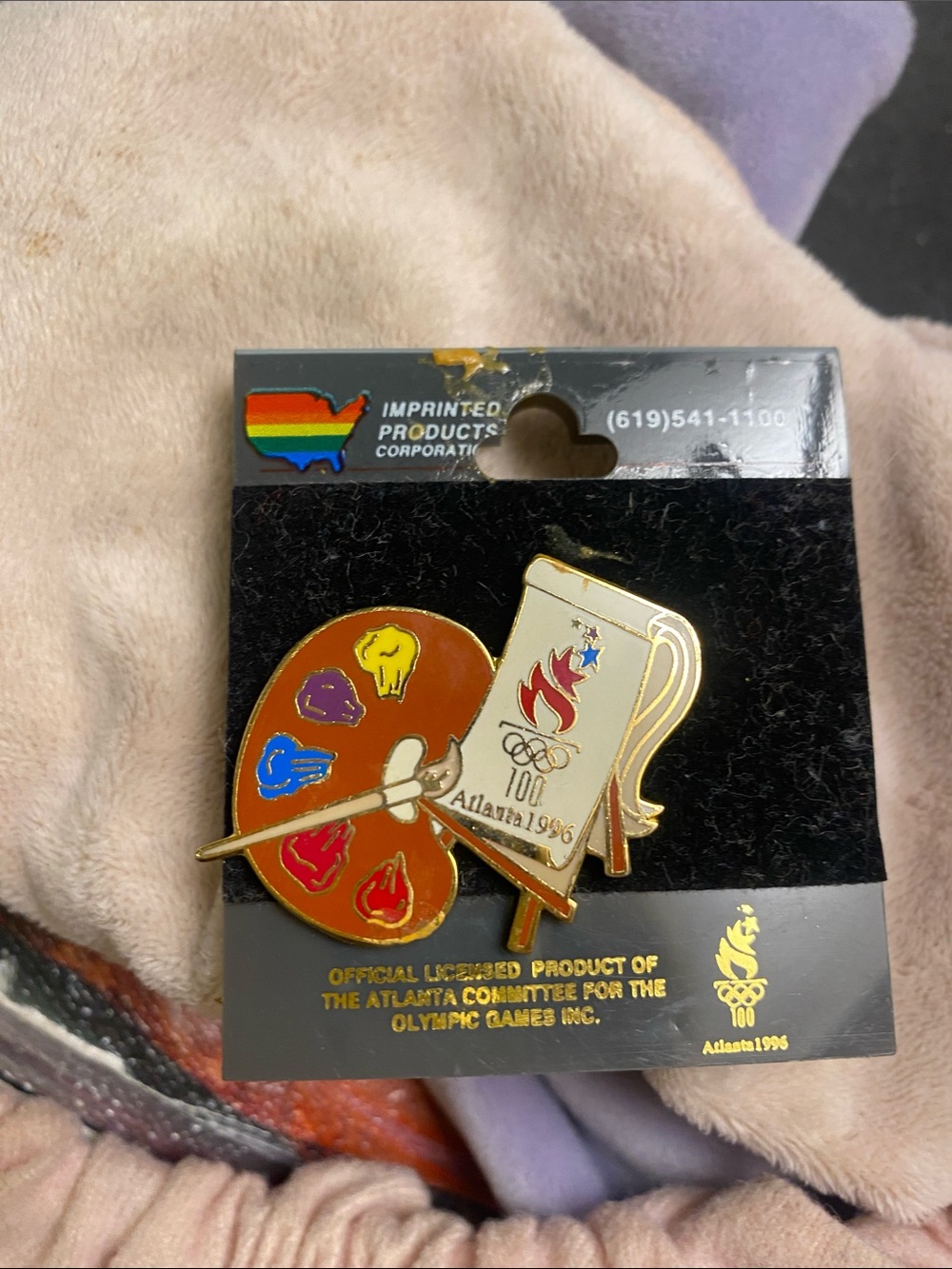 Atlanta 1996 Olympic Artist Palette Enamel Pin - Multicolor